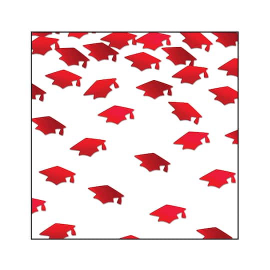 Beistle 1/2oz. Red Grad Caps Confetti Packs, 3ct.